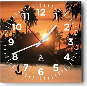 Hodiny Nástěnné hodiny do obýváku 40x40 Krajina Bezhluczne Skleněné hodiny Tiché