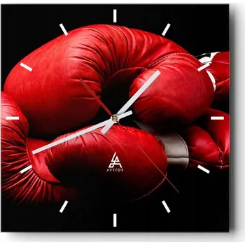 Hodiny Velké nástěnné hodiny na zeď 40x40 Sport Skleněné hodiny Čtvercové Tiché