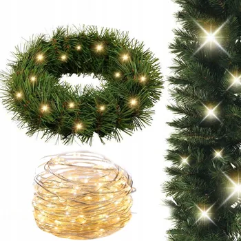 Věnec VĚNEC DEKORACE DEKORATIVNÍ VÁNOČNÍ S LED SVĚTÝLKY VELKÝ NA DVEŘE