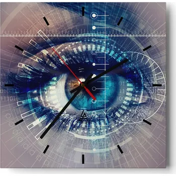 Hodiny Velké nástěnné hodiny 40x40 Abstrakce Skleněné tiché hodiny