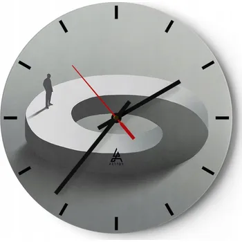 Hodiny Velké nástěnné hodiny na zeď 40x40 Člověk Hodiny skleněné Kulatý Tiché