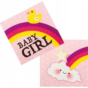 Papírový ubrousek Papírové ubrousky BABY SHOWER holčička RŮŽOVÉ x6
