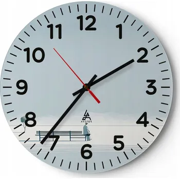 Hodiny Nástěnné hodiny do obýváku 40x40 Minimalismus Kulatý Skleněné hodiny Loft Tiché