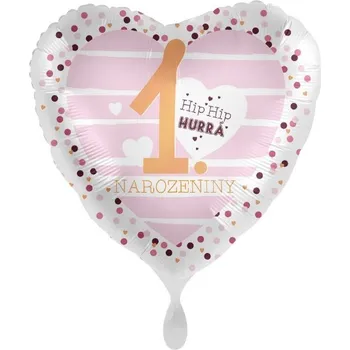 Balónek Foliový balonek První narozeniny Holčička CZ 43 cm