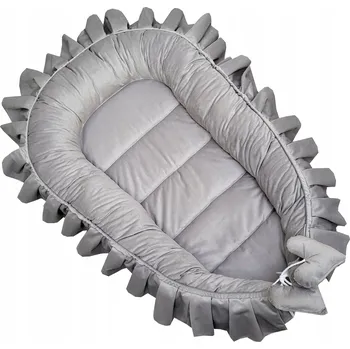 Hnízdečko pro miminko EDISA - MIMINKOVSKÉ HNÍZDEČKO, KOKON, OHRÁDKA volánek 90x50 VELVET