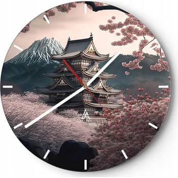 Hodiny Velké nástěnné hodiny 40x40 Asie Skleněné hodiny Kulatý Tiché