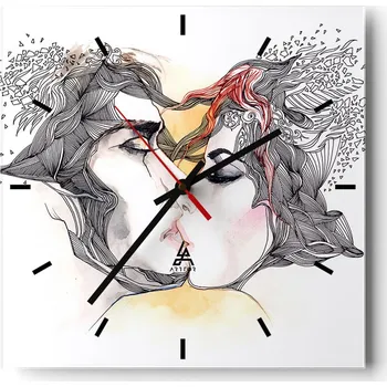 Hodiny Velké nástěnné hodiny 40x40 Abstrakce Skleněné tiché hodiny