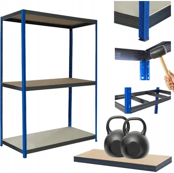 Dílenský regál Kovový regál do skladu, dílny HELIOS 90x90x40cm 3 police, nosnost 275kg