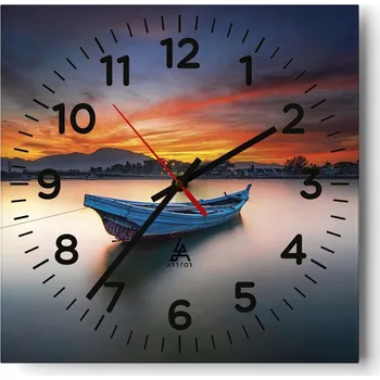 Hodiny Kuchyňské nástěnné hodiny 30x30 Krajina Skleněné hodiny do obýváku Moderní Tiché