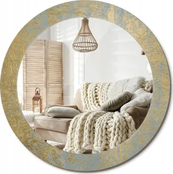 Zrcadlo Kulaté nástěnné dekorativní zrcadlo ve skleněném rámu průměr 70 cm Loftový design