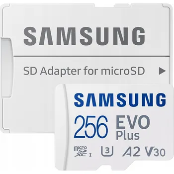 Paměťová karta Paměťová karta MicroSDXC 256 GB Samsung EVO Plus s adaptérem