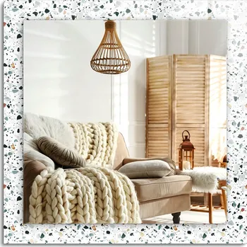 Zrcadlo Zrcadlo s potiskem nástěnné dekorativní svislé vodorovné Vzor terrazzo mozaika 60x60 cm