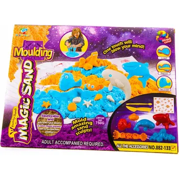 Hra na zahradu KINETICKÝ PÍSEK 750g + FORMIČKY + PODLOŽKA