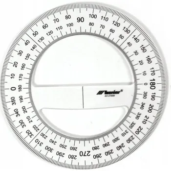 Úhloměr Školní úhloměr plastový 360 st. Leniar 21008