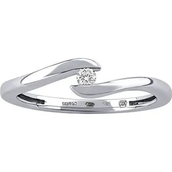 Prsten Zlatý zásnubní prsten Zoey z bílého zlata s diamantem 0,05 ct velikost obvod 47 mm DNN5810005RGW-obvod 47 mm