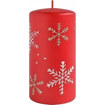 Svíčka Svíčka FROST válec střední 7x14 cm parafinová červená