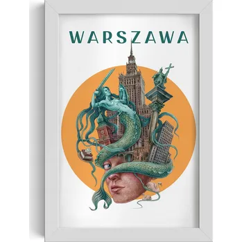 Obraz Obraz v rámu do obýváku Varšava Varšavská mořská panna, Palác kultury a vědy, Sloup Zikmunda, Vzor WZka 20x30