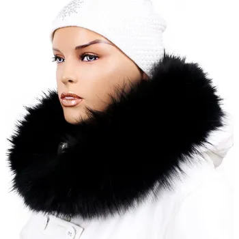 Kožešinový lem na kapuci - límec mývalovec černý M 58/22 (62 cm)