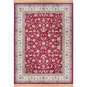 Koberec Koberec do obýváku 195x300cm, klasický vzor červeno-krémový s třásněmi