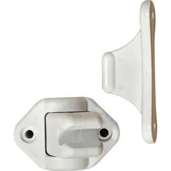 Centrální zámek Pohyblivá dveřní zarážka, bílá – flexibilní zámek pro karavany a obytné vozy Barva: Bílá, sada: 2 kusy