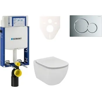 Klozet Cenově zvýhodněný závěsný WC set Geberit k zazdění + WC Ideal Standard Tesi 110.302.00.5NF2