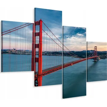 Obraz Obraz Čtyřdílný MOST Golden Gate Pohled 3D 80x50