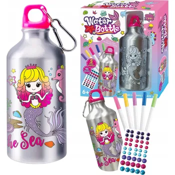 kreativní sada KREATIVNÍ SADA: LÁHEV NA VODU PRINCEZNA - MALOVÁNÍ DIAMANTY, NALEPKY