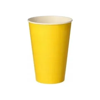 Jednorázové nádobí Kelímky 100% papírové EKO 200 ml žluté 20 ks