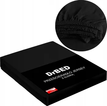 Prostěradlo Prostěradlo s Gumou 220x200 Jersey Bavlněné PRODYŠNÉ Černé Polské