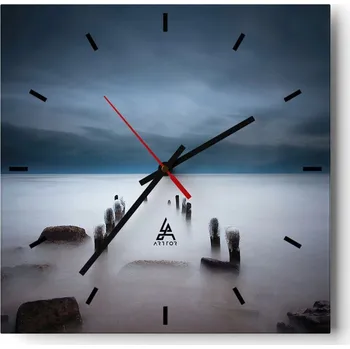 Hodiny Velké nástěnné hodiny 40x40 Krajina Skleněné hodiny Tiché