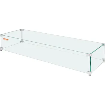 VEVOR Ochrana proti větru 965x267x152MM Tvrzené Sklo Průhledný 7,5KG
