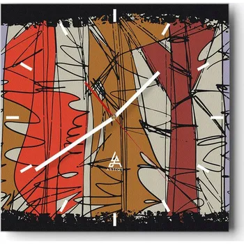 Hodiny Velké nástěnné hodiny 40x40 Abstrakce Skleněné tiché hodiny