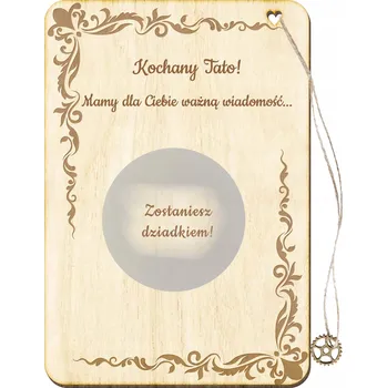 Obraz Dřevěné stírací přání – Tati, budeš dědečkem!