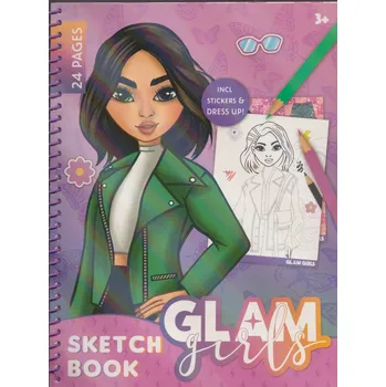 omalovánky GLAM GIRLS skicák s nálepkami omalovánka