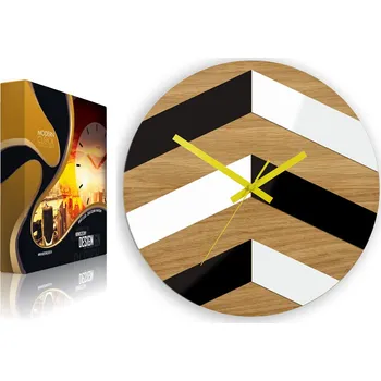 Hodiny HODINY NÁSTĚNNÉ Dub Cik Cak Dřevěné NOVINKA STYL