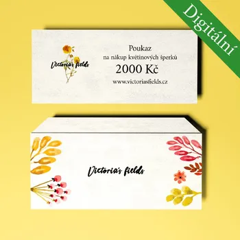 předplacená karta Victoria's fields DIGITÁLNÍ dárkový poukaz v hodnotě 2000 Kč