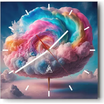 Hodiny Velké nástěnné hodiny 40x40 cm Pastelové skleněné hodiny Tiché