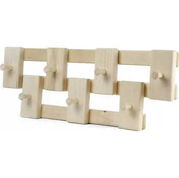 Věšák Nástěnný věšák z lipového dřeva 7 háčků