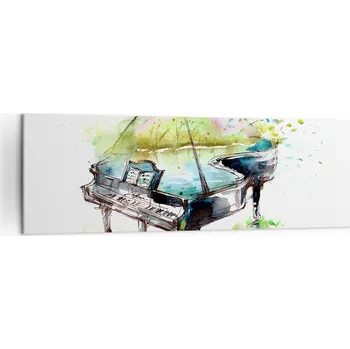 Obraz Velký obraz do obýváku 160x50 klavír moderní na plátně obrazy