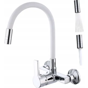 Vodovodní baterie Kuchyňská nástěnná baterie Luccio Wonder, bílá/stříbrná