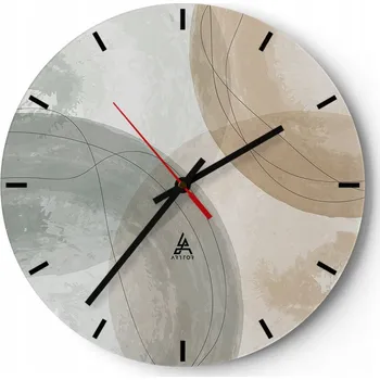 Hodiny Velké nástěnné hodiny 40x40 Abstrakce Skleněné hodiny Kulatý Tiché