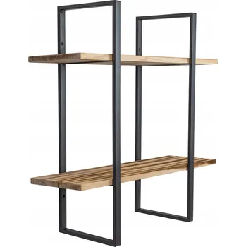 police Police z MDF desky domax home 60 x 20 cm, černá, odstíny hnědé