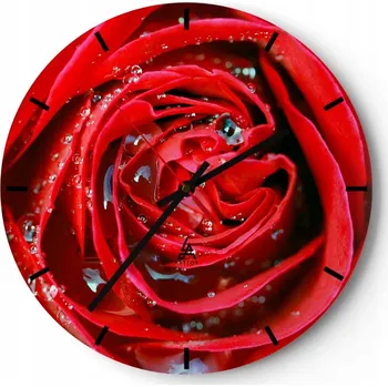 Hodiny Nástěnné hodiny do kuchyně 30x30 Květiny Skleněné hodiny do obýváku Loft Tiché