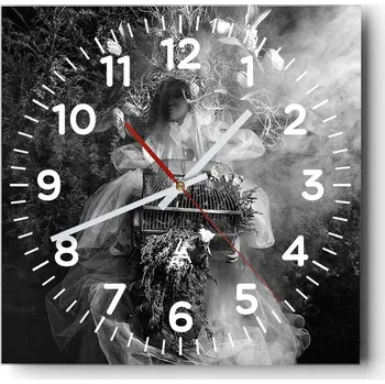 Hodiny Kuchyňské nástěnné hodiny 30x30 Abstrakce Skleněné hodiny do obýváku Moderní Tiché