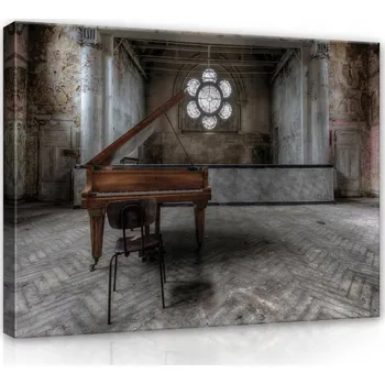 Obraz OBRAZ NA PLÁTNĚ CANVAS 80x60 KLAVÍR SCÉNA