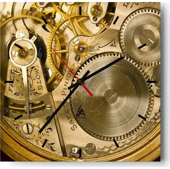 Hodiny Velké nástěnné hodiny na zeď 40x40 Skleněné hodiny Čtvercové Tiché