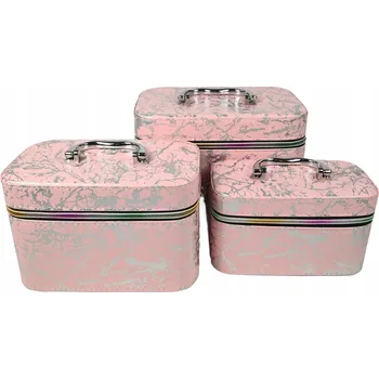 Kosmetická taška KUFŘÍK KOSMETICKÁ TAŠKA NA KOSMETIKU ORGANIZÉR SADA 3KS RŮZNÉ BARVY