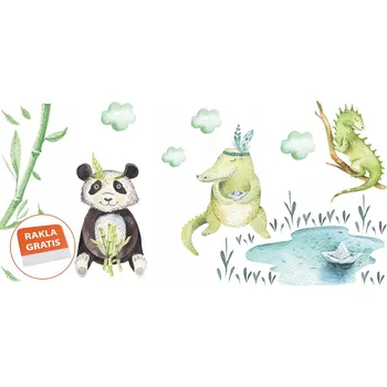 Samolepící dekorace Samolepka na stěnu zvířátka pro děti 200x95cm
