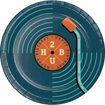 Talíř PAPÍROVÉ TALÍŘE HIPSTER BIRTHDAY 18 CM 8 KS