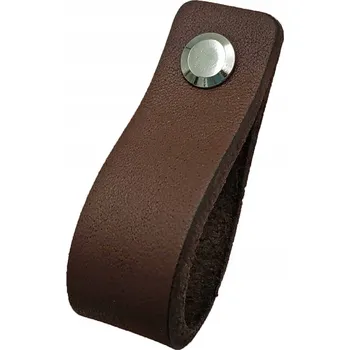 Nábytkové kování Úchytka, Nábytková úchytka Kožená L-118 mm 2v1 hnědá
